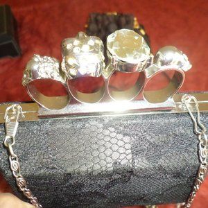 Unique Material Girl Black Evening Purse